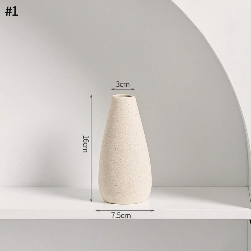 Modern White Ceramic Vase – Minimalist Decorative Vase for Pampas Grass, Flowers & Home Accents