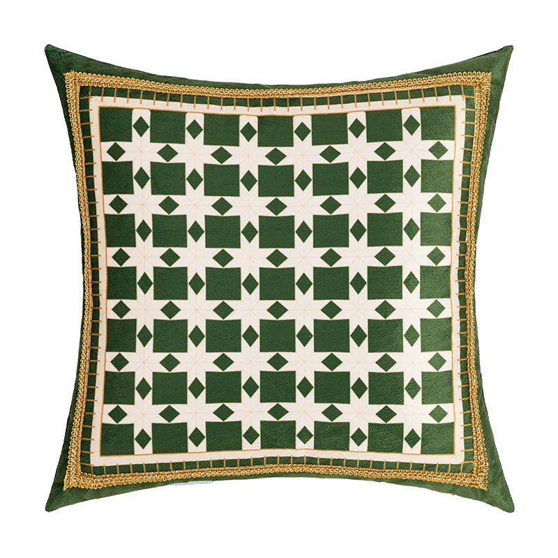 Velvet Leaf Patterned Pillow Cover – Soft Decorative Cushion Cover
