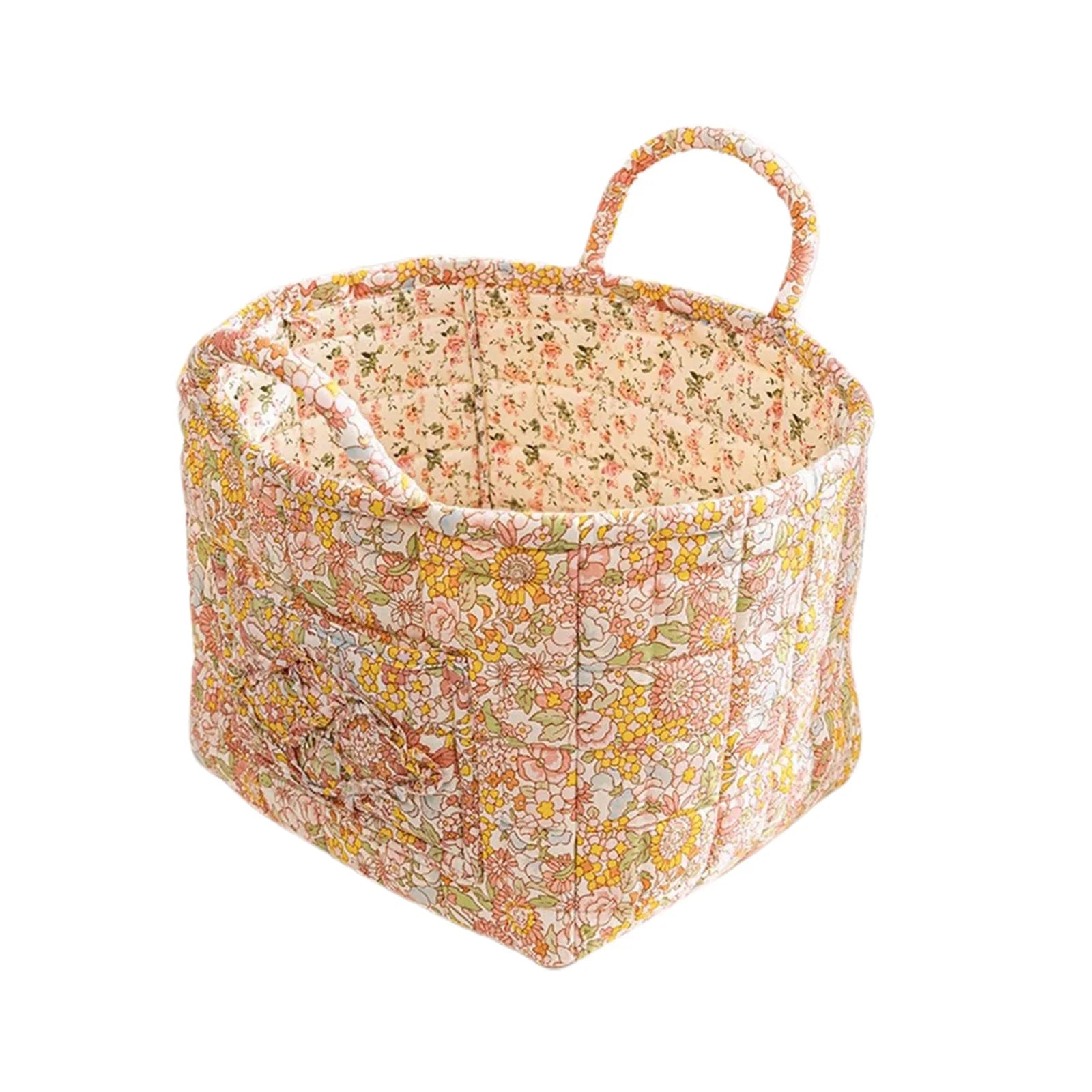 boho home decor, floral fabric storage basket, large laundry hamper, foldable storage bin, fabric organizer basket, boho floral hamper, home organization basket, decorative laundry bin, eco-friendly laundry hamper, housewarming gift