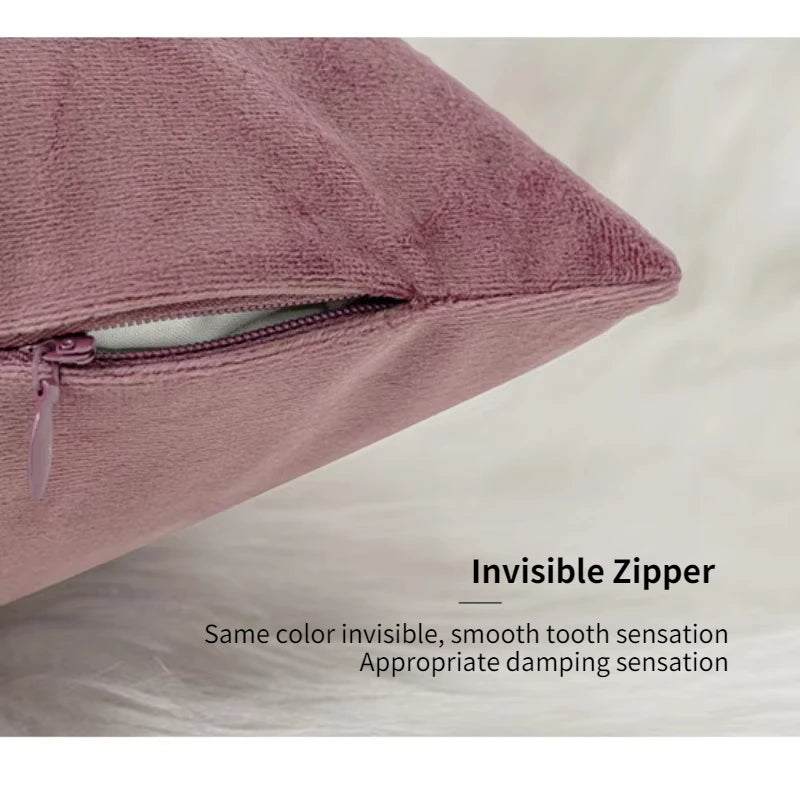 Velvet Pillowcase Sofa Cushion Cover – Solid Color Throw Pillow Case for Living Room