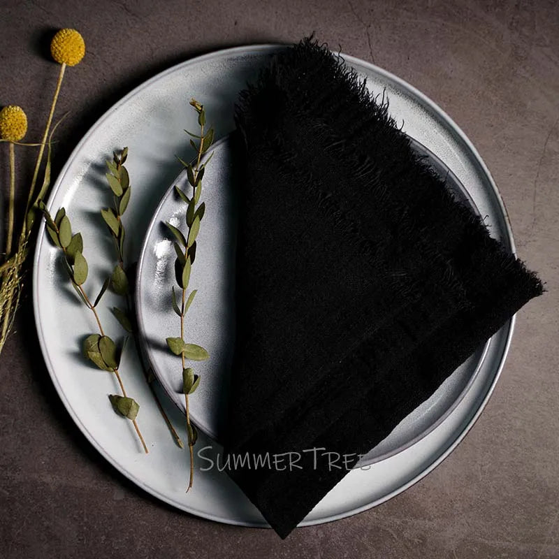 Black Reusable Fabric Cotton Napkin 