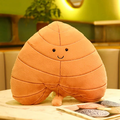 Plush Leaf Pillow – Soft Maple & Ginkgo Cushion Toy for Fall Home Decor & Gifts