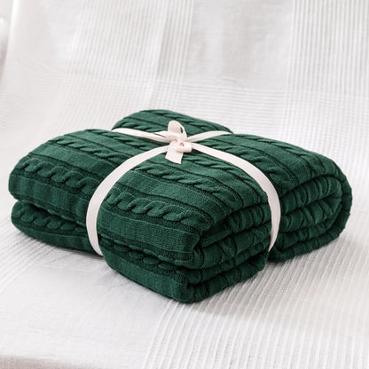 100% Cotton Cable Knit Throw Blanket – Soft & Breathable Boho Home Decor