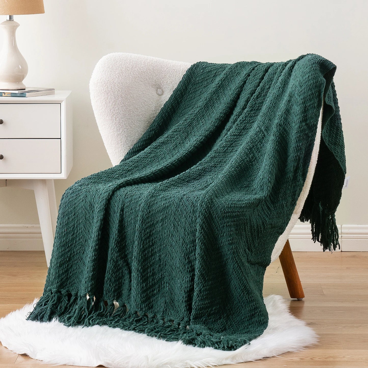 Thick Knitted Throw Blanket Soft Warm Decorative Sofa Bed Bedspread Home Boho Room Decor