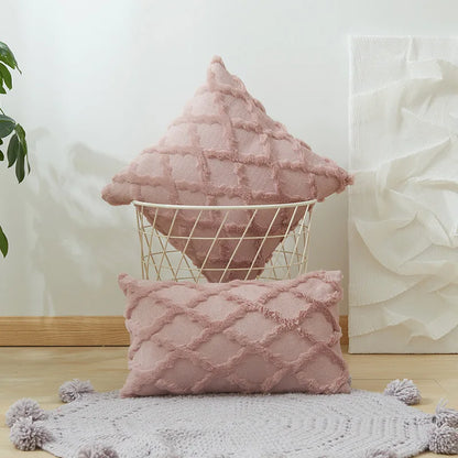 Plush Wool-Inspired Throw Pillow Cover – Soft Textured Accent for Cozy Boho Spaces