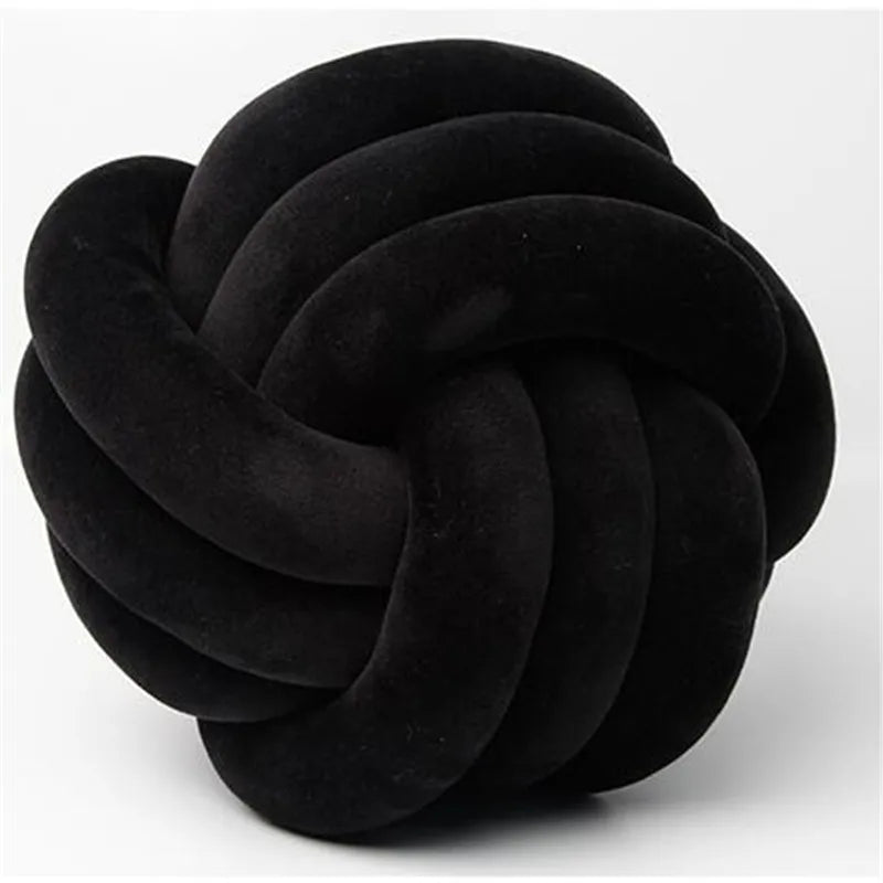 Knot Ball Throw Pillow – Soft Plush Cushion for Kids & Adults Boho Home Decor