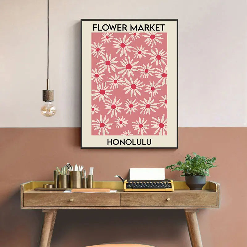 Flower Market Canvas Print – Botanical Wall Art for Boho Home Decor