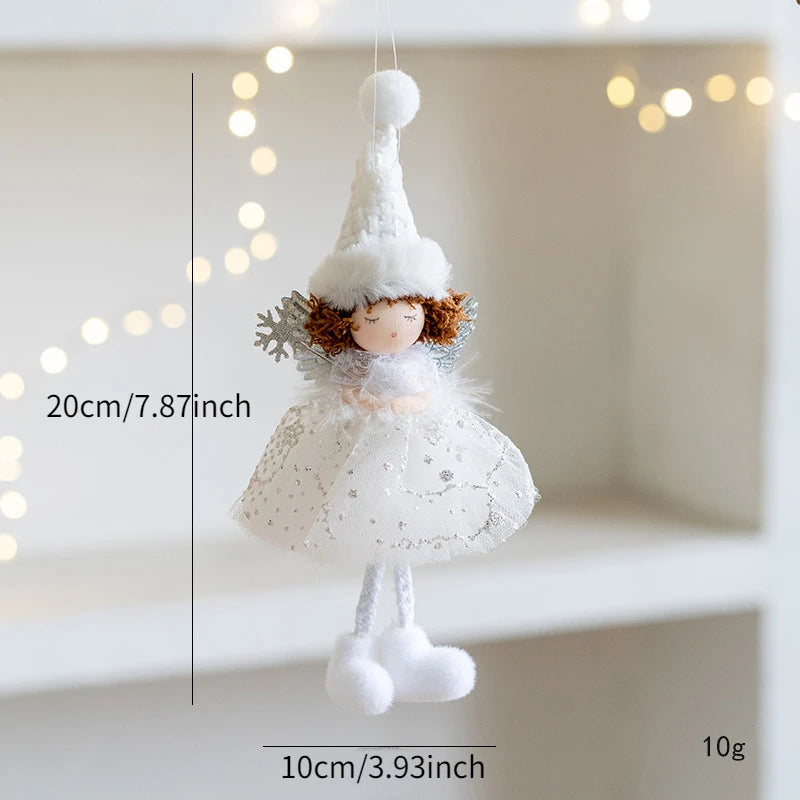 Decorative angel figurine Christmas Ornament with measurements and weight displayed