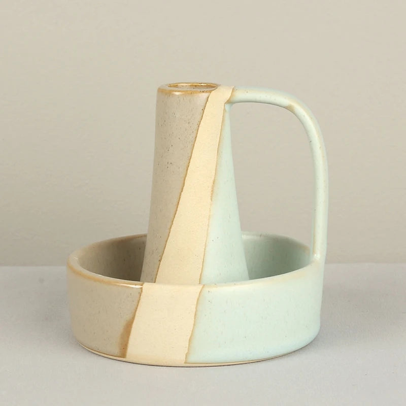 Ceramic Candlestick Nordic Candle Holder Home Decoration Boho Decor Clay Pottery