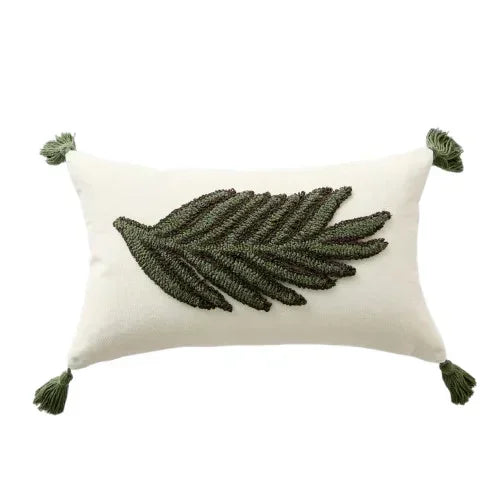 Tufted Pine Tree Winter Cushion Cover with Tassels