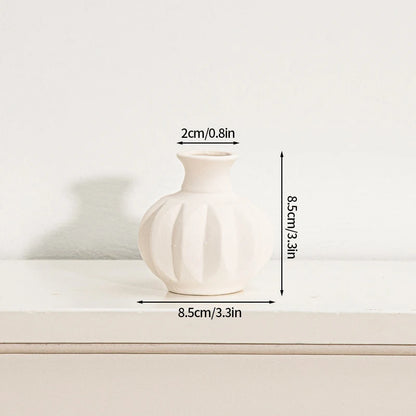 Modern White Ceramic Vase – Minimalist Decorative Vase for Pampas Grass, Flowers & Home Accents