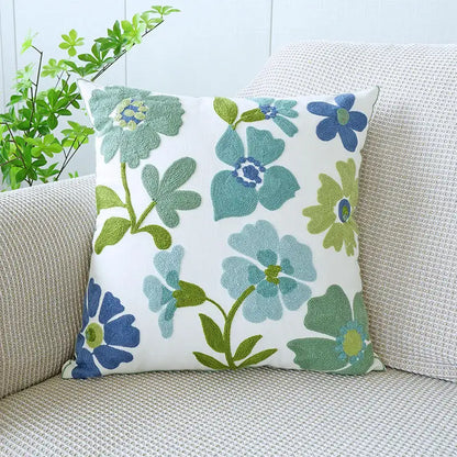 Embroidered Floral Decorative Pillowcase – Flower Boho Home Decor