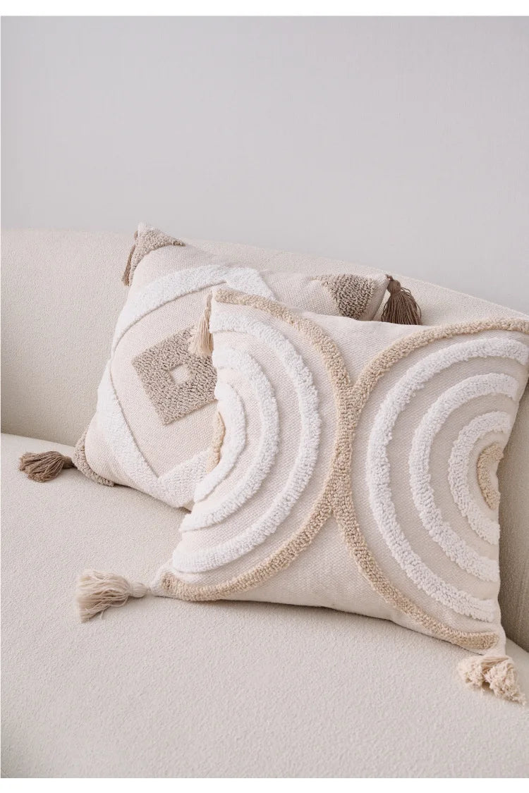 Bohemian Pillowcase Sofa Living Room Home Decoration Cotton Linen Pillow Cover Bed Tassel Cushion Cover