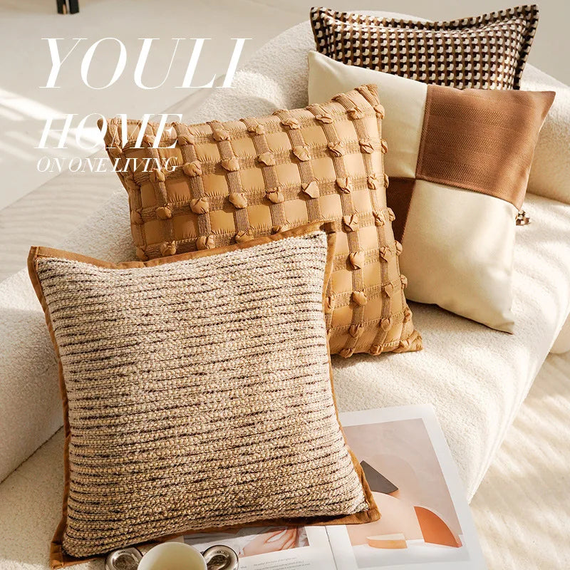 boho Decorative pillows on a sofa 