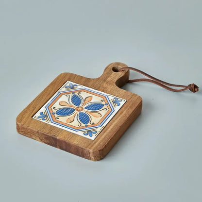 Retro Wooden Ceramic Pot Mat – Anti-Scald Trivet for Boho Home Decor