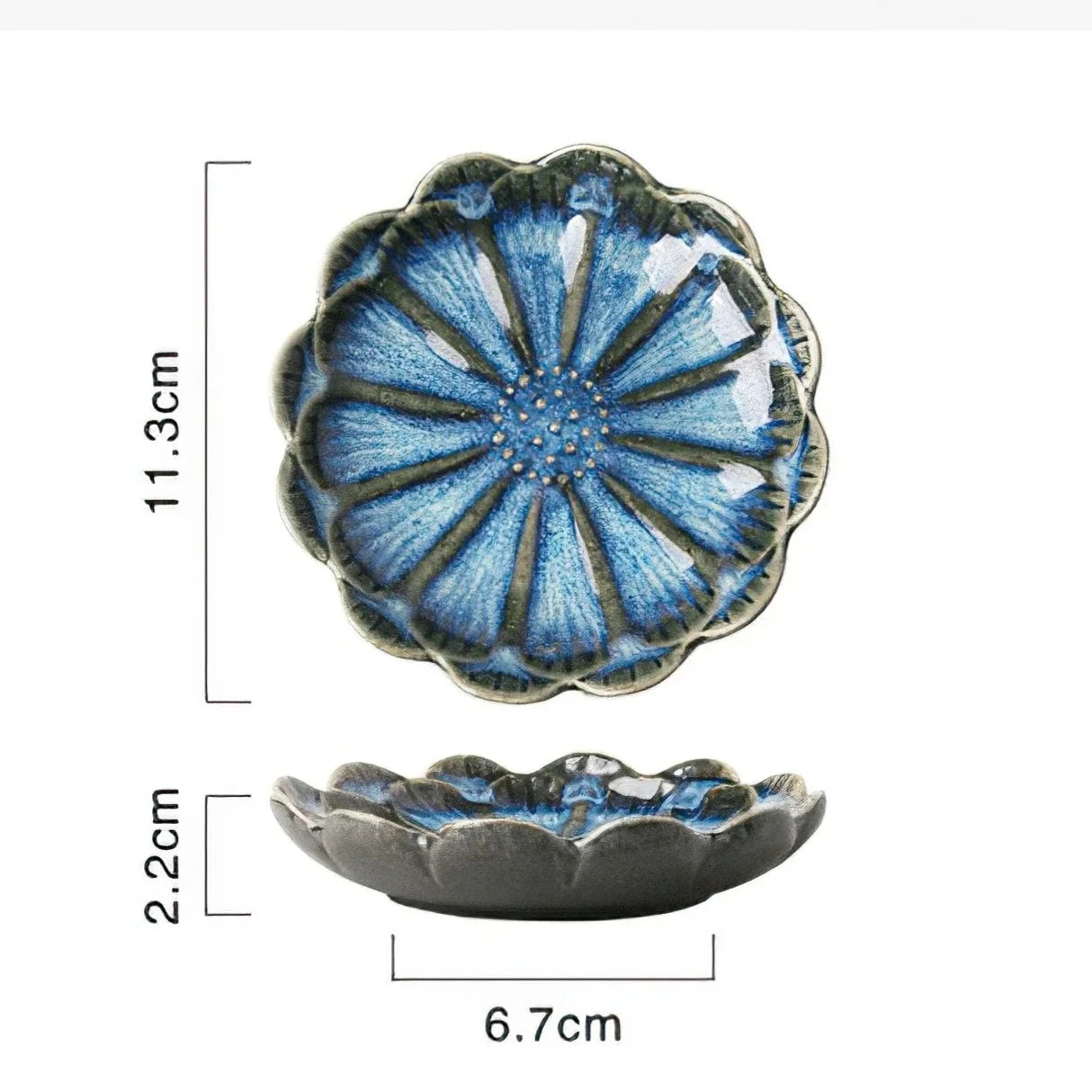 Ceramic Flower Sauce Dish – Mini Floral Porcelain Dipping Bowl for Soy Sauce, Nuts & Charcuterie