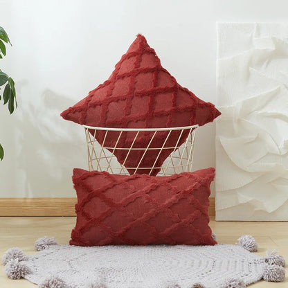 Plush Wool-Inspired Throw Pillow Cover – Soft Textured Accent for Cozy Boho Spaces