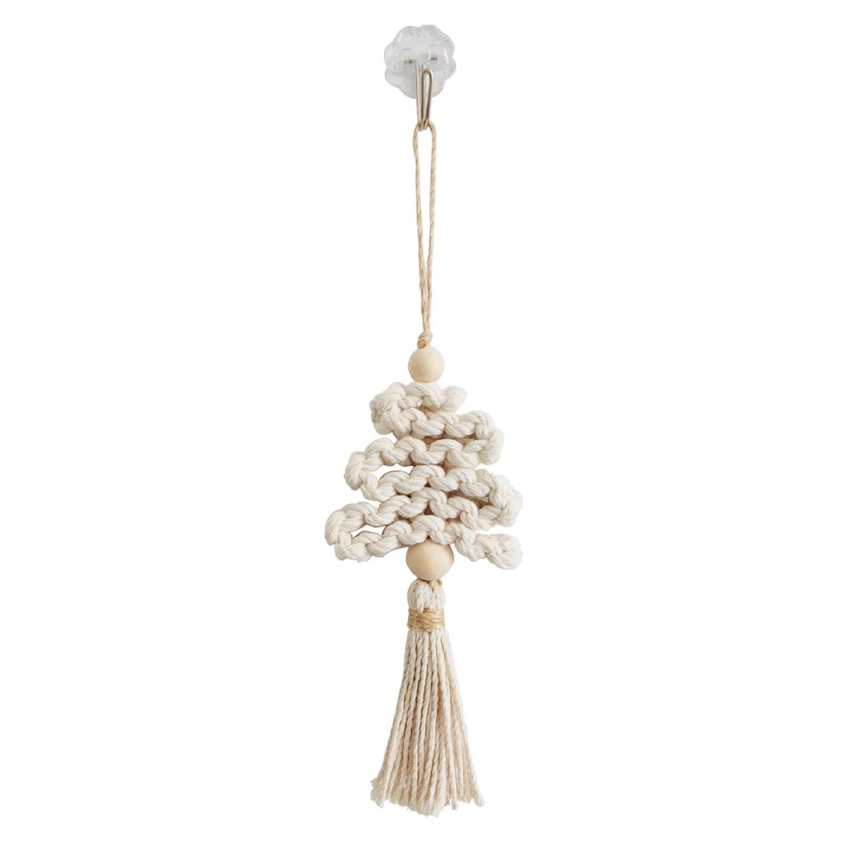 Decorative hanging ornament with tassel on a white background
