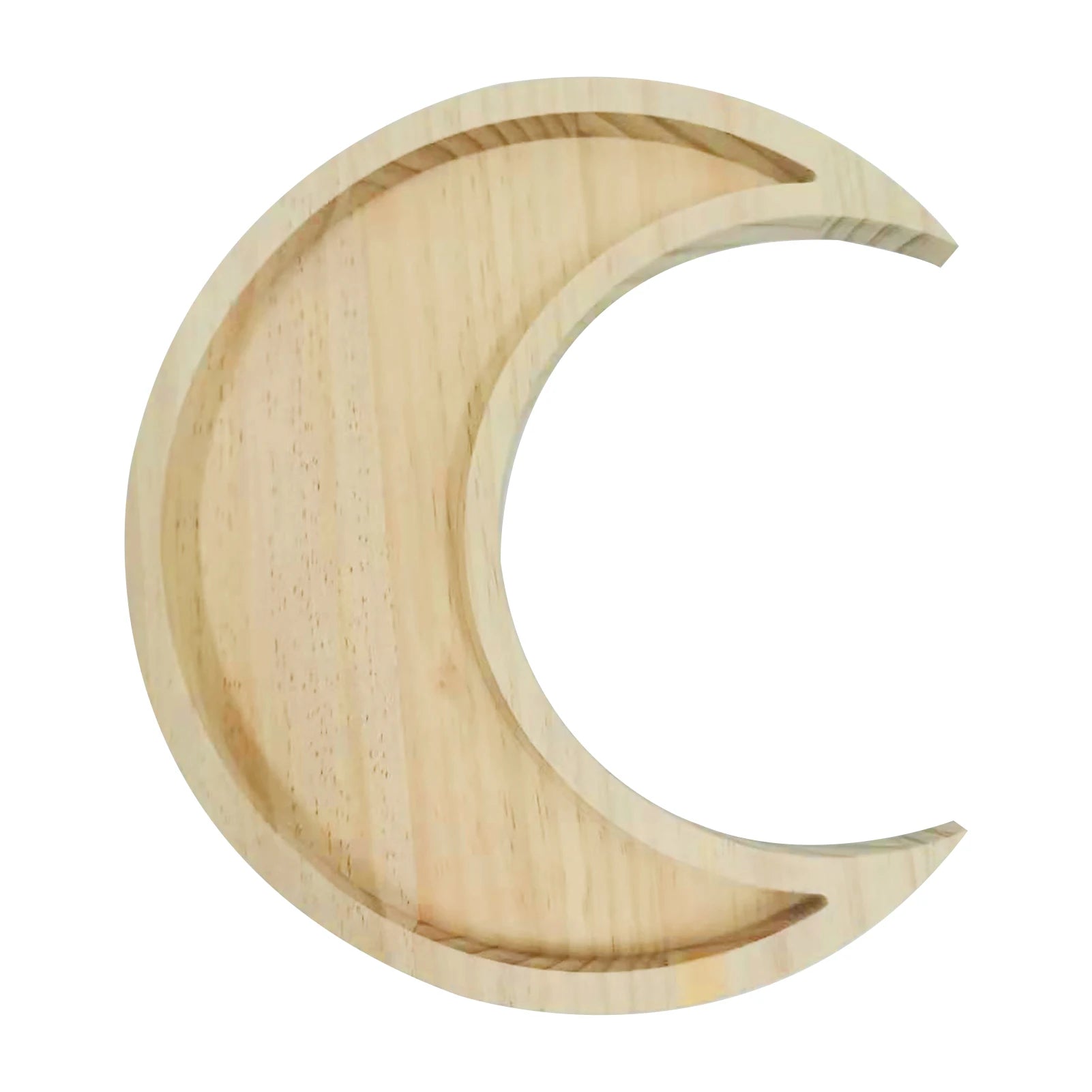 Wooden Serving Display Tray Rustic Boho Decor Decorative Dish Moon Sun Shape Jewelry Wood Plate 1Pc or 2Pcs