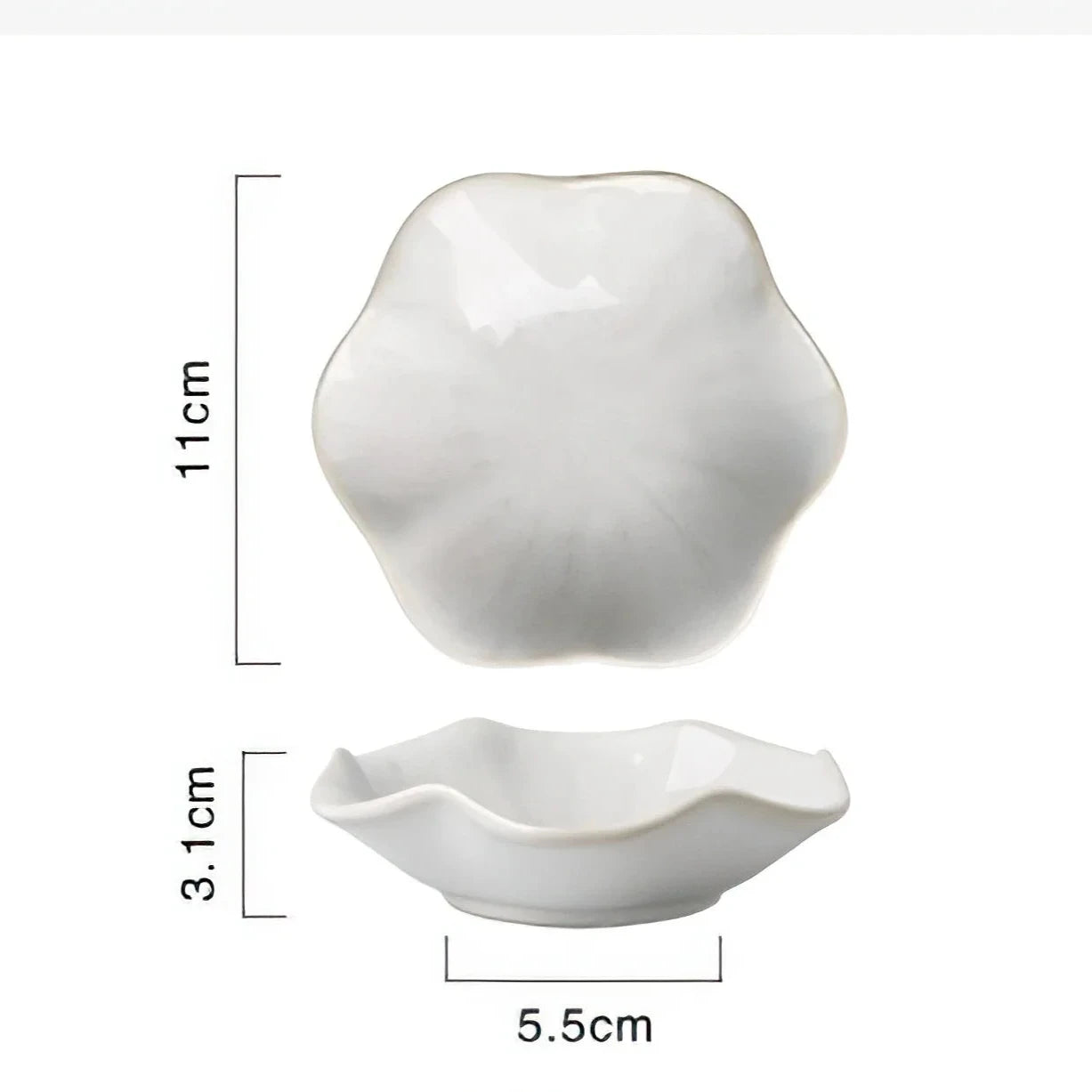 Ceramic Flower Sauce Dish – Mini Floral Porcelain Dipping Bowl for Soy Sauce, Nuts & Charcuterie