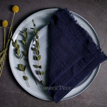 Navy Blue Reusable Fabric Cotton Napkin 