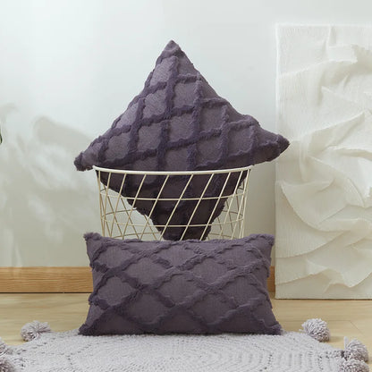 Plush Wool-Inspired Throw Pillow Cover – Soft Textured Accent for Cozy Boho Spaces