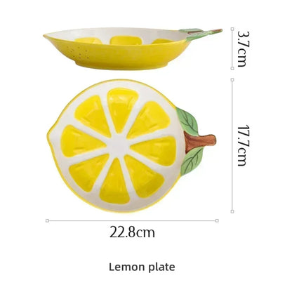 Hand-Painted Fruit Ceramic Bowl – Cute Pineapple, Strawberry, or Lemon Design