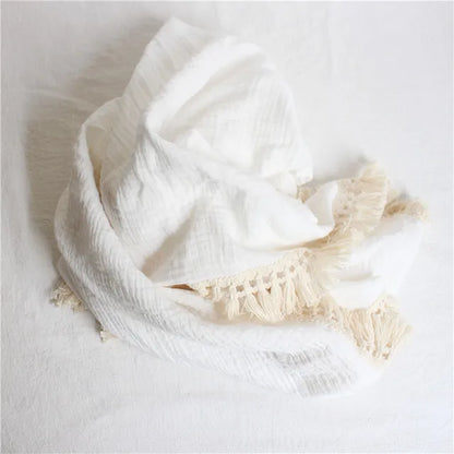 🌿 Cotton Muslin Swaddle Blanket – Soft, Breathable & Boho-Inspired for Newborns