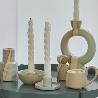 Ceramic Candlestick Nordic Candle Holder Home Decoration Boho Decor Clay Pottery