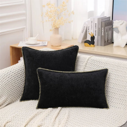 Luxury Chenille Throw Pillow Cover - Forest Green