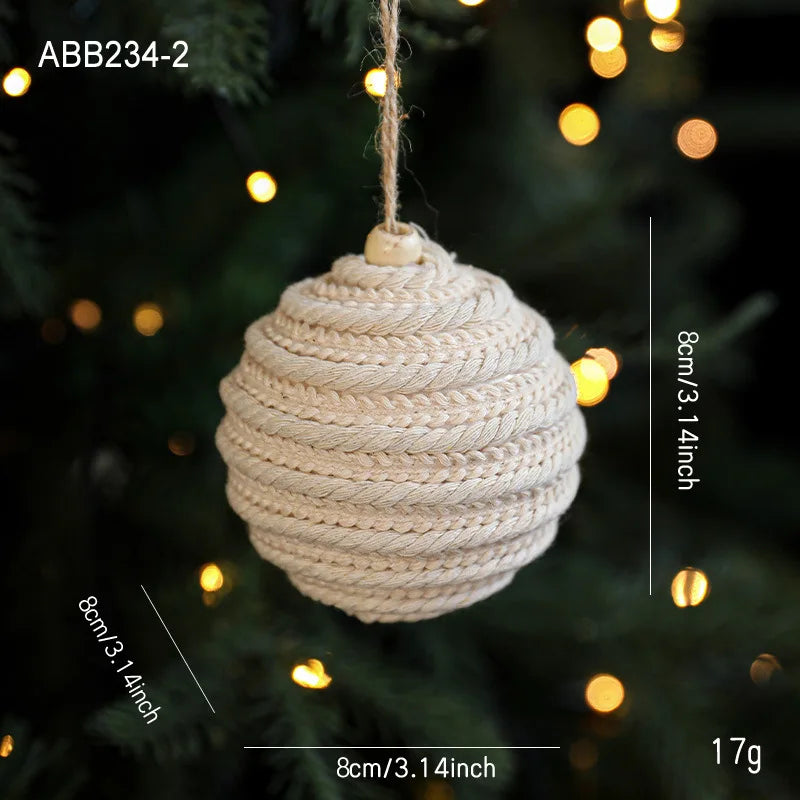 Linen Rope Christmas Balls – Rustic Cotton & Linen Holiday Ornaments
