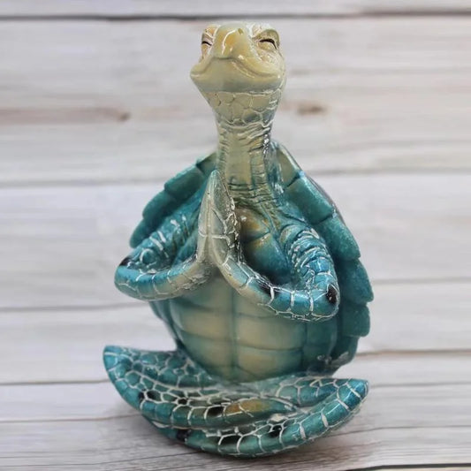 Sea Turtle Figurine Peacefulness Meditating Statue Decoration Buddha Zen Yoga Garden Ornament Home Decor