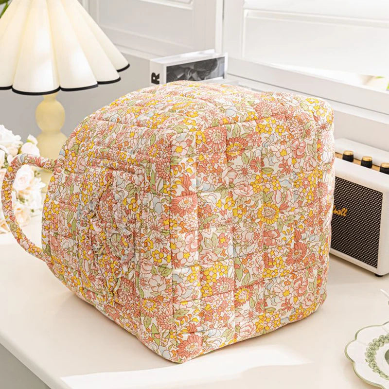 boho home decor, floral fabric storage basket, large laundry hamper, foldable storage bin, fabric organizer basket, boho floral hamper, home organization basket, decorative laundry bin, eco-friendly laundry hamper, housewarming gift