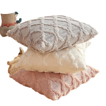Plush Wool-Inspired Throw Pillow Cover – Soft Textured Accent for Cozy Boho Spaces