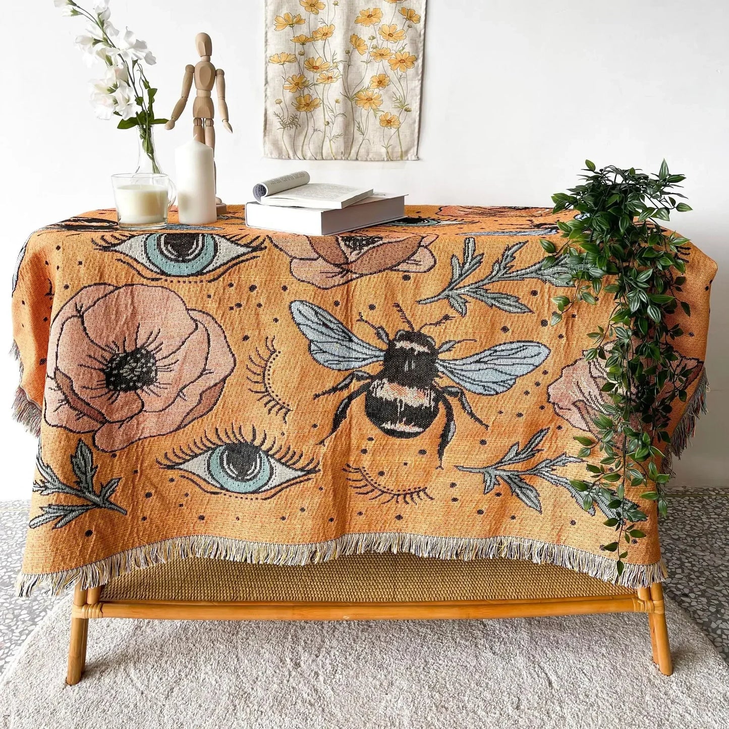 Boho Decorative Throw Blanket - Eyes Eyes Eyes