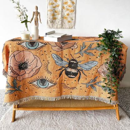 Boho Decorative Throw Blanket - Eyes Eyes Eyes