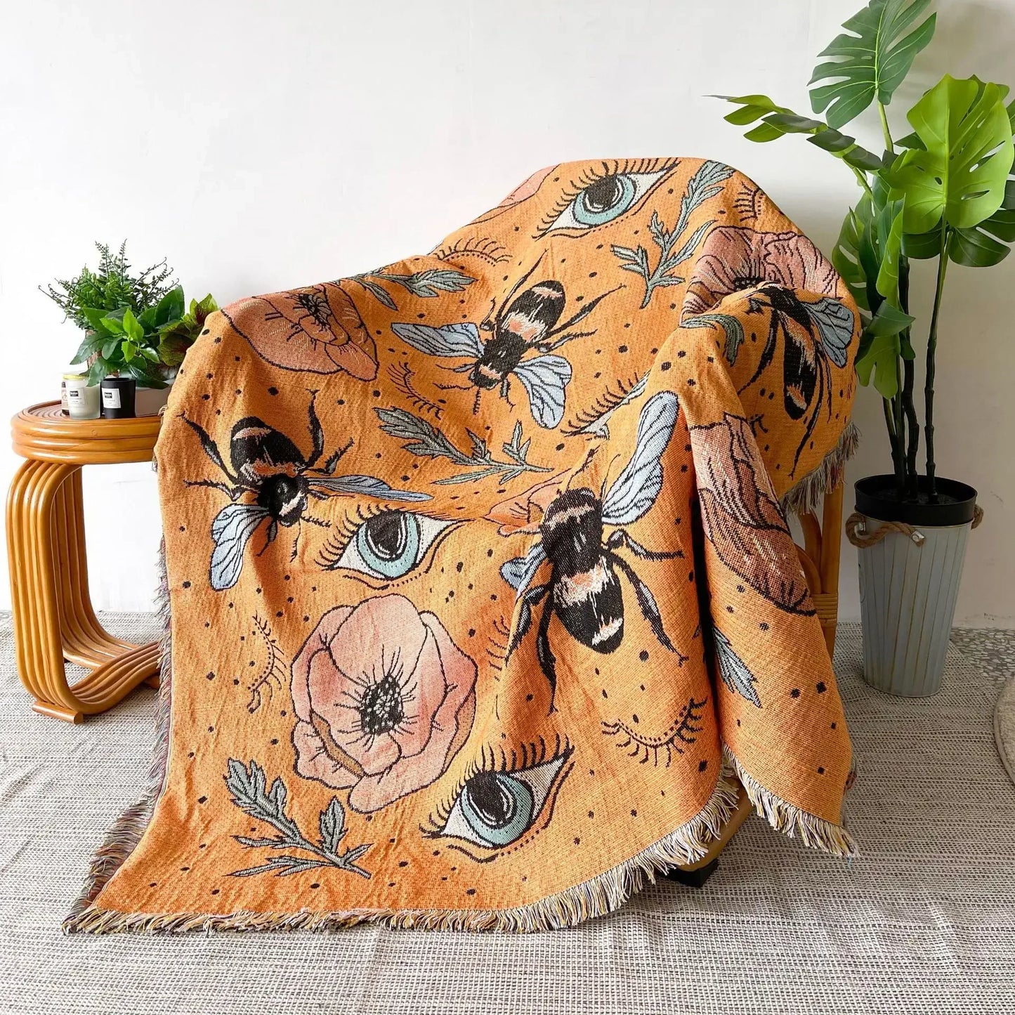 Boho Decorative Throw Blanket - Eyes Eyes Eyes