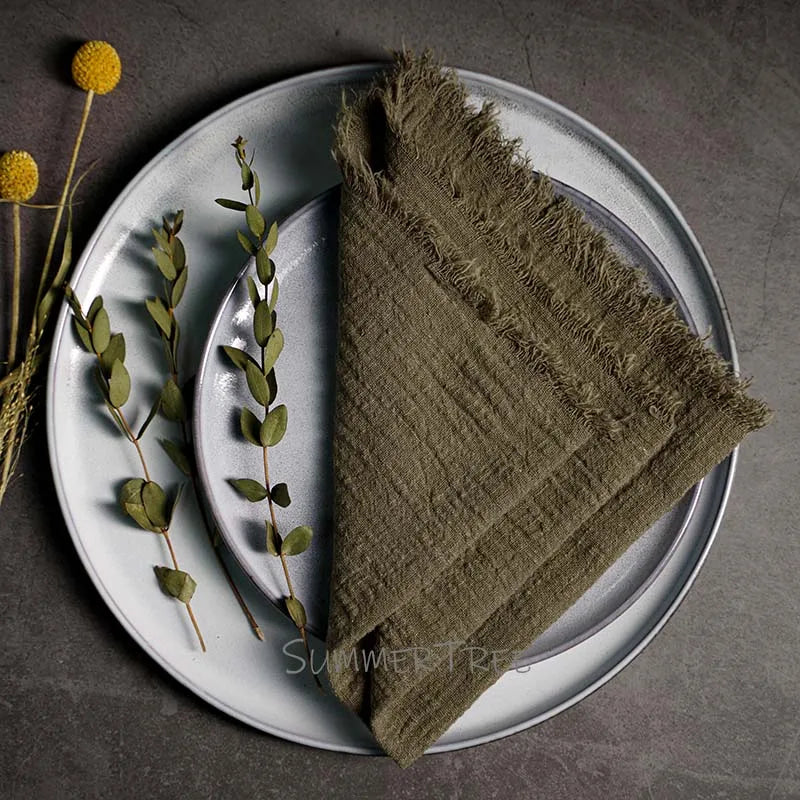 Olive Green Reusable Fabric Cotton Napkin 