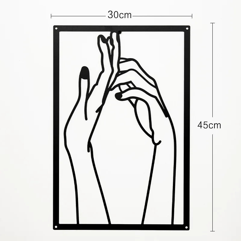 Woman Face Body Outline Kiss Silhouette Iron Wall Hanging Decor Abstract Line Ornament Beautiful Art for Living Room Bedroom Home Artwork Decor