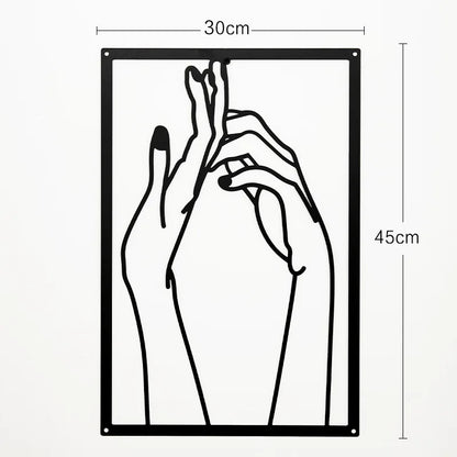 Woman Face Body Outline Kiss Silhouette Iron Wall Hanging Decor Abstract Line Ornament Beautiful Art for Living Room Bedroom Home Artwork Decor