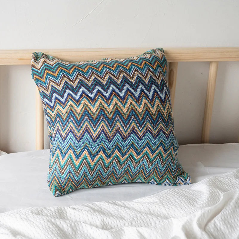 Boho Knitted Cushion Cover – Soft Textured Pillowcase for Sofa, Bed & Home Decor