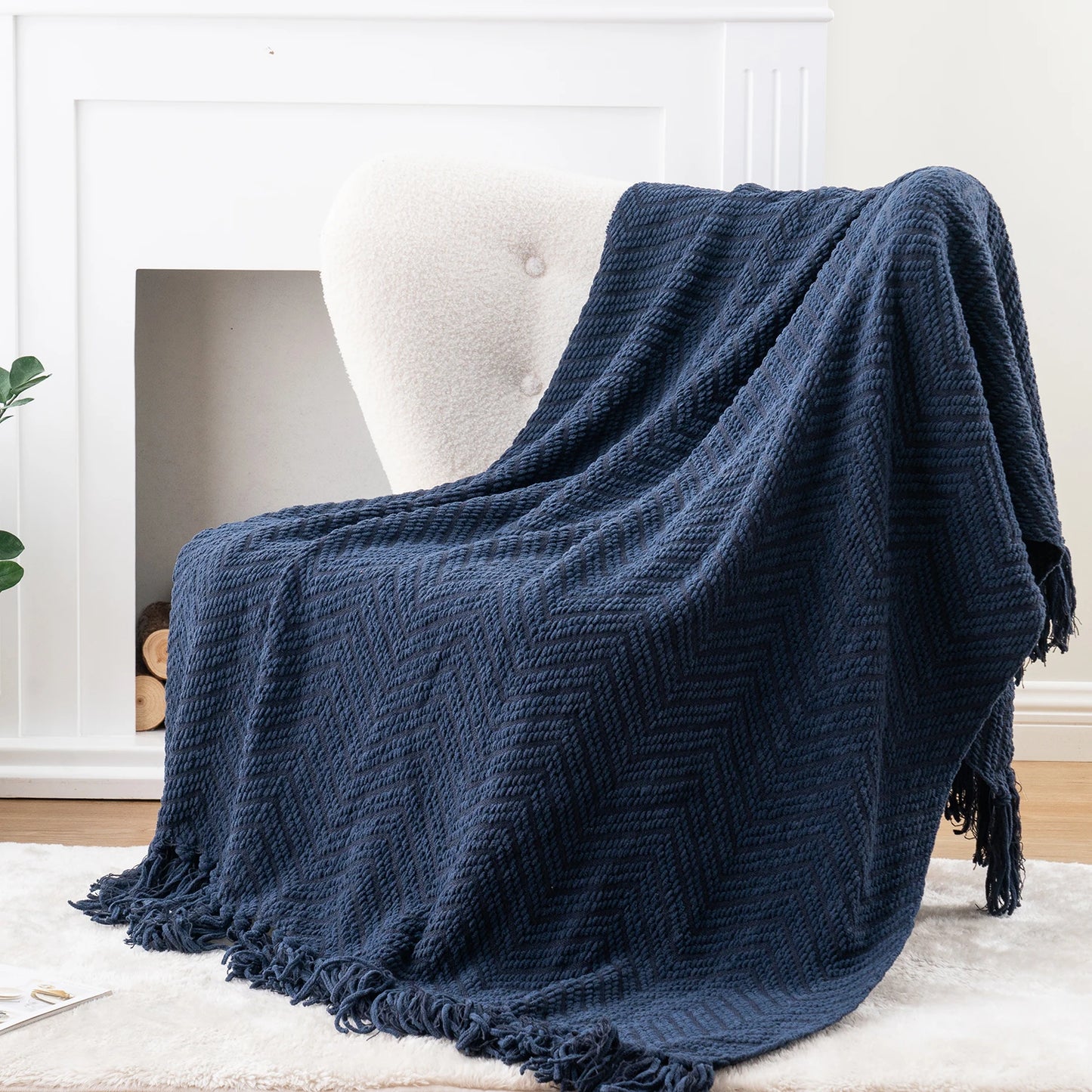 Thick Knitted Throw Blanket Soft Warm Decorative Sofa Bed Bedspread Home Boho Room Decor