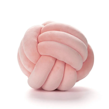 Knot Ball Throw Pillow – Soft Plush Cushion for Kids & Adults Boho Home Decor
