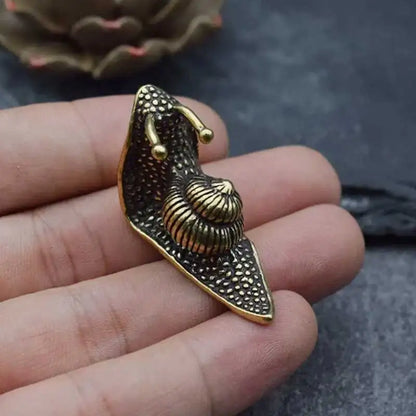 Boho Home Decor Mini Snail Metal Ornament – Bronze Decorative Accent for Living Room, Bedroom & Study
