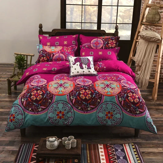 Vibrant Boho 3 Piece Duvet Cover & Pillowcases Set